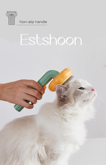Estshoon Cat Brush Шчотка для сабак з кнопкай вызвалення для лінькі, самаачышчальная шчотка для кацінай расчоскі для хатніх катоў, шчотка для чысткі сабакі, набор для сыходу за сабакамі, прылада для выдалення поўсці зоапрыладаў 