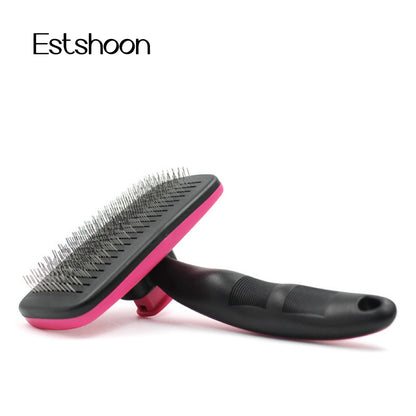Estshoon Self-Cleaning Slicker Brush for Dogs, Cats, Lightweight Dog Brush for Shedding Massaging Grooming, Cat Brush Gently Removes Loose Fur Undercoat for Small Dogs Cats Rabbits of All Hair Types