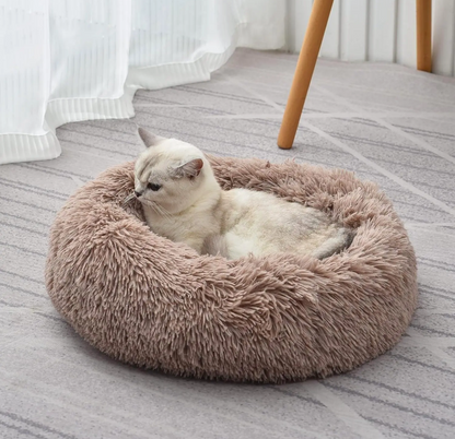 Уютная плюшевая кровать для домашних животных Estshoon Gradient с нескользящим дном, 1 теплая длинная плюшевая подушка, мягкая мебель для собак и кошек, пушистая подушка-гнездо для кошек, маленьких собак, аксессуары для собак и кошек 