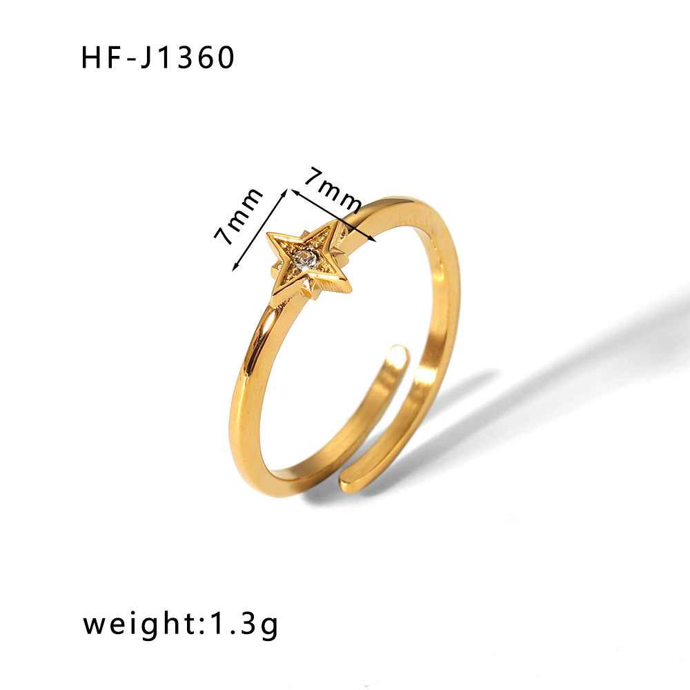 Кольца для женщин Регулируемое личное кольцо, инкрустированное кольцо из нержавеющей стали