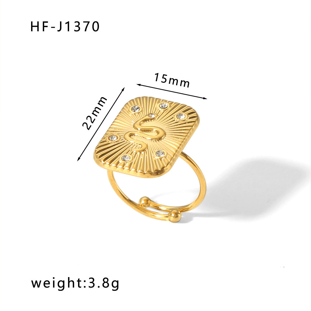 Кольца для женщин Регулируемое личное кольцо, инкрустированное кольцо из нержавеющей стали
