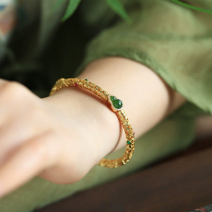 Bracelet Xiangyun gourd bracelet, ancient Chinese national court style, open bracelet, retro gold-plated hand jewelry