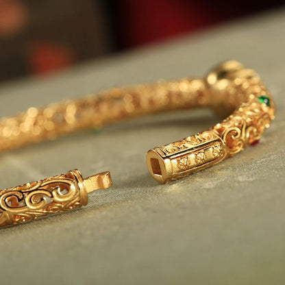 Bracelet Xiangyun gourd bracelet, ancient Chinese national court style, open bracelet, retro gold-plated hand jewelry