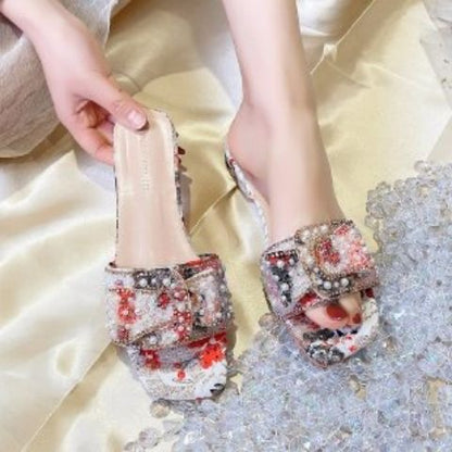 Sandals for girls with pearls and diamonds princess