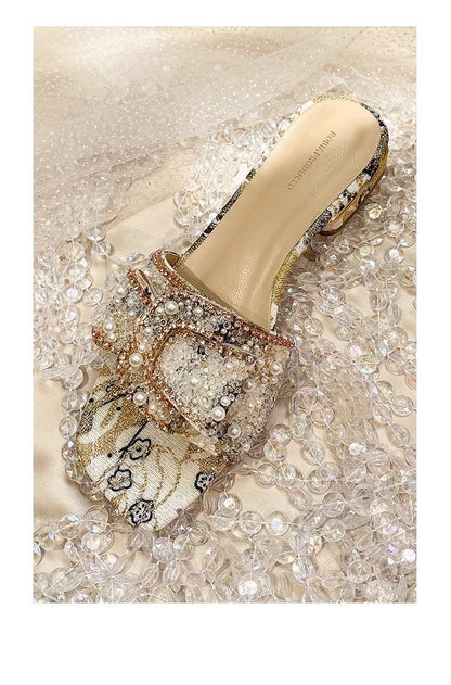 Sandals for girls with pearls and diamonds princess