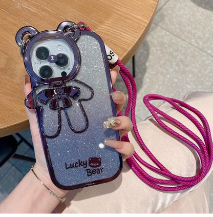 Cute Bear IPhone case with Lanyard （lane )2