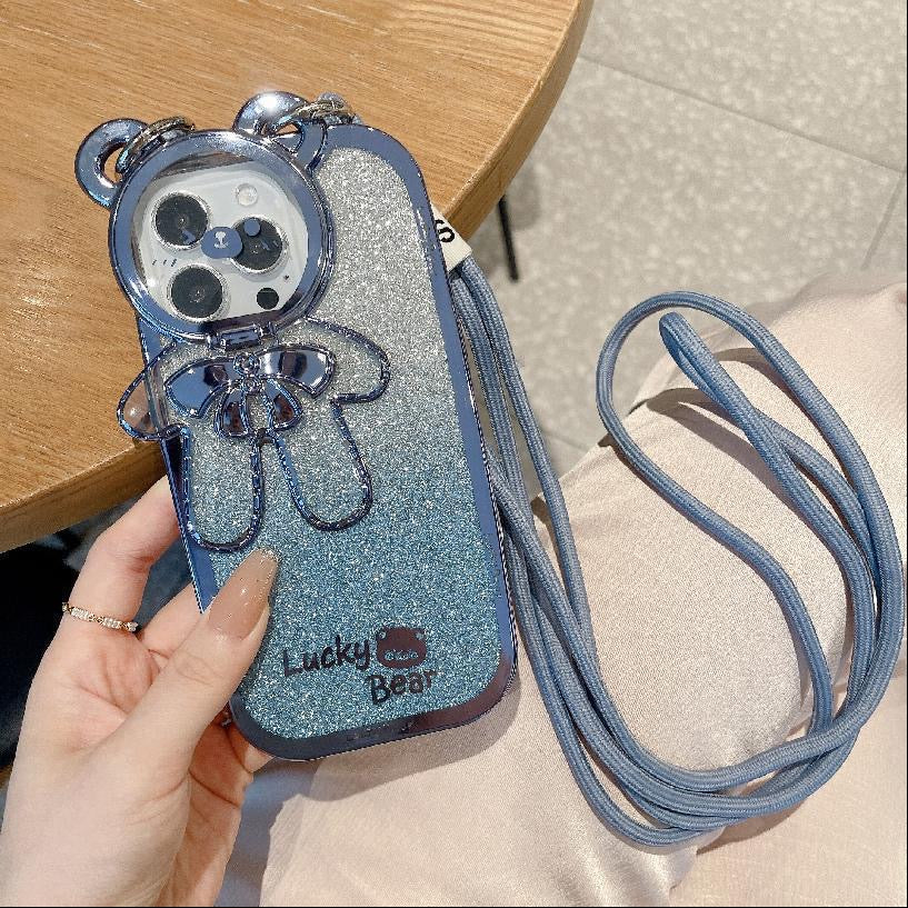 Cute Bear IPhone case with Lanyard （lane )2