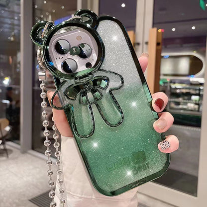 Cute Bear IPhone case with Lanyard （chain）
