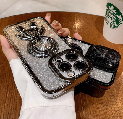 Creative 3D Astronauts decor Phone Case with Metal Ring Stand