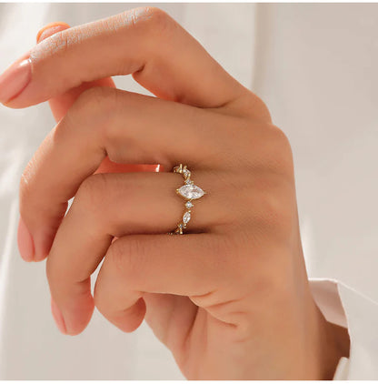 Rings for woman Adjustable irregular diamond stones titanium steel opening