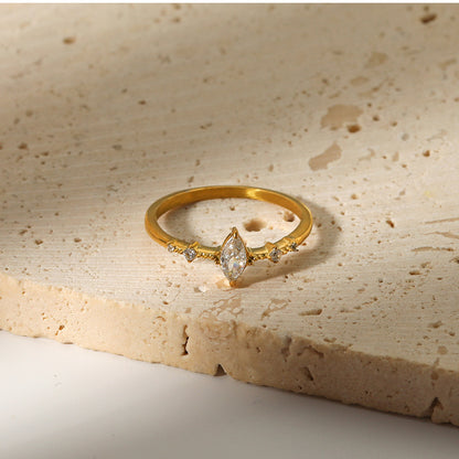 Кольца женские Регулируемые бриллиантовые камни неправильной формы, отверстие из титановой стали