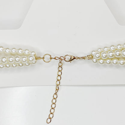 Estshoon винтажное многорядное ожерелье с жемчугом, блестящее колье со стразами, блестящая многослойная цепочка с кристаллами, бижутерия для свиданий на день рождения для женщин и девочек 